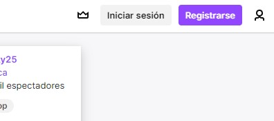 Iniciar sesión y registro en Twitch