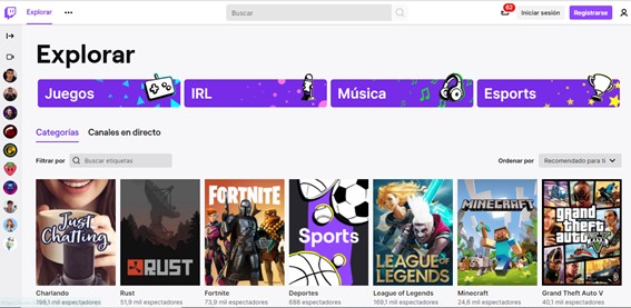 Cómo explorar en Twitch